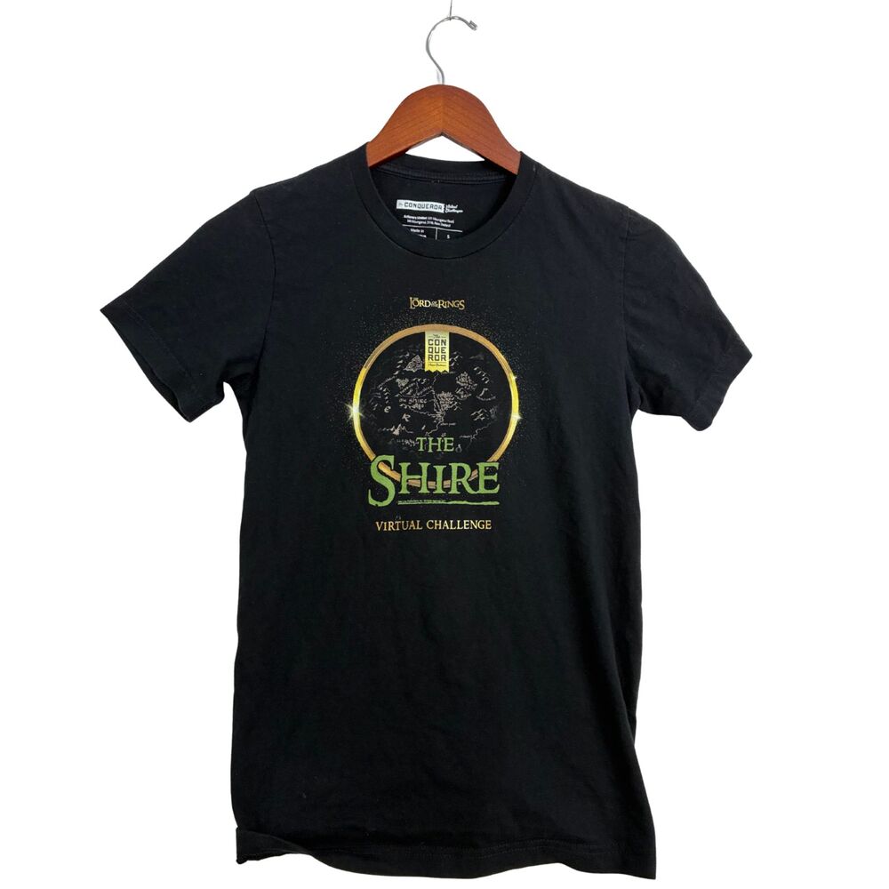 The Conqueror Lord of the Rings The Shire Virtual Challenge Black T-Shirt S
